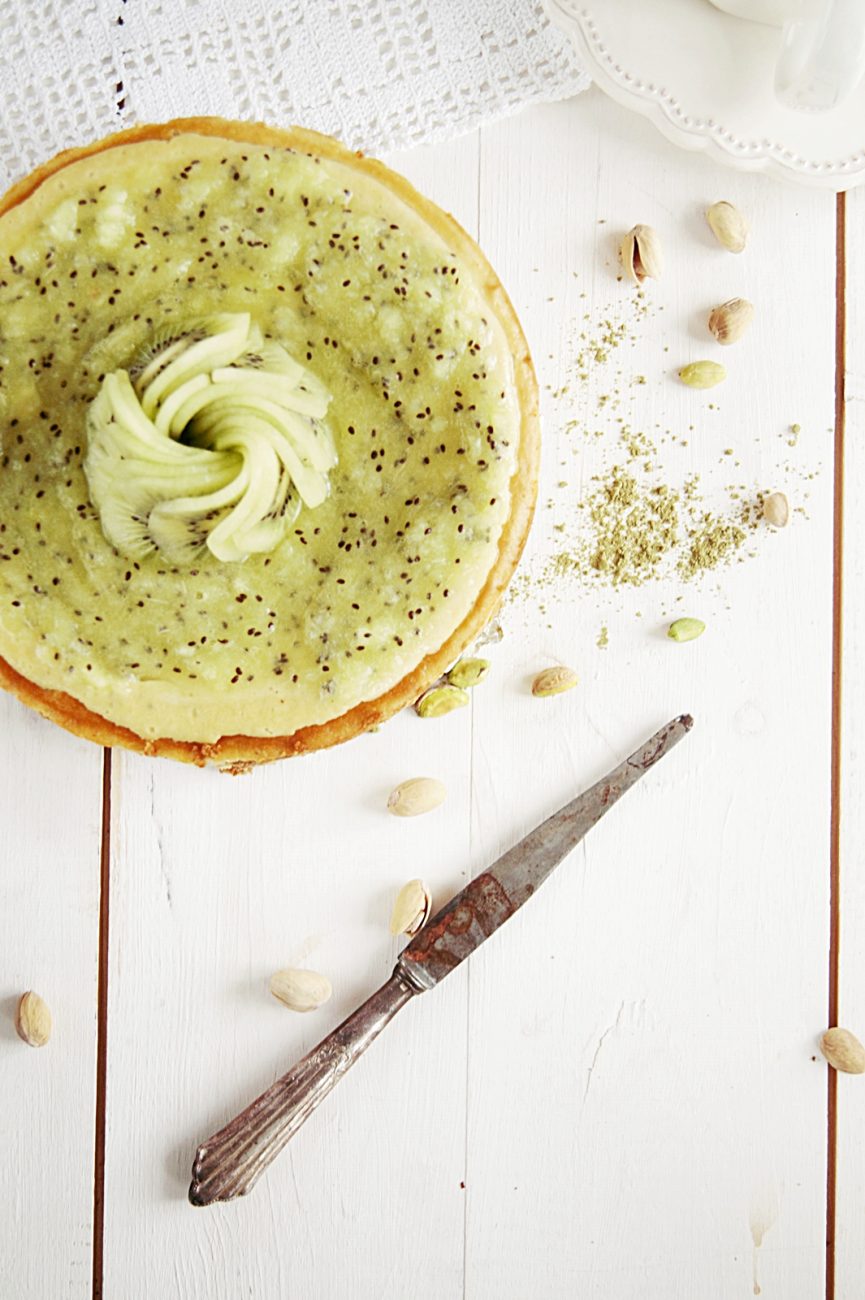 Sernik z kiwi i zieloną herbatą